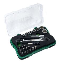 Elta 14000 005079 Cırcırlı Lokma Anahtar ve Bits Set 1/4'' 23 Parça