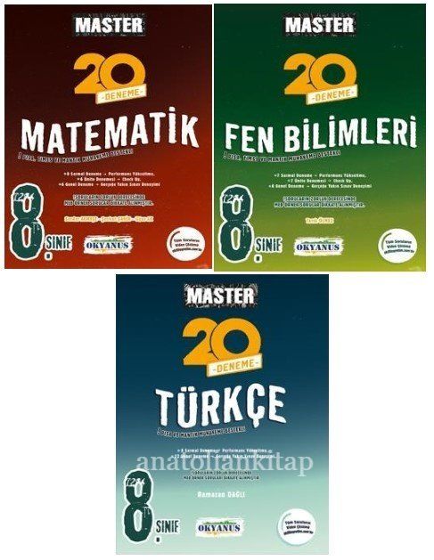 Okyanus Yayınları Lgs Master Matematik Fen Bilimleri ve Türkçe Deneme Seti