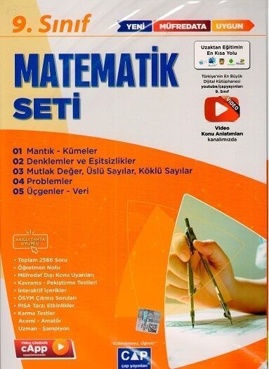 Çap Yayınları 9.Sınıf Matematik Seti Anadolu Lisesi