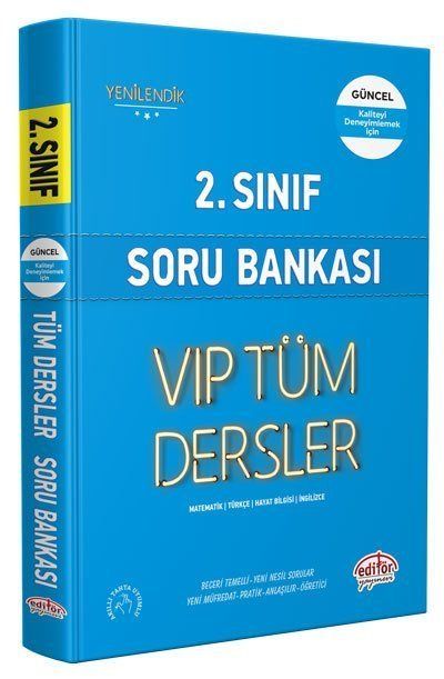 Editör Yayınları 2.Sınıf VIP Tüm Dersler Soru Bankası Mavi Kitap