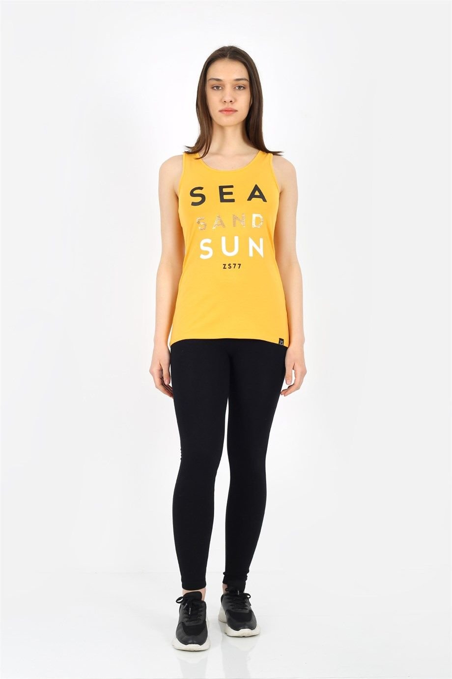 Sea Sand Sun Baskılı Sıfır Kollu T-shirt