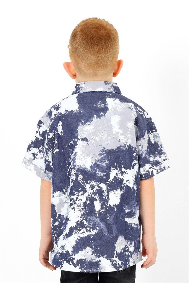 Erkek Çocuk Kısa Kollu Basic Gömlek Desenli - 11-12