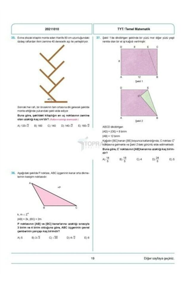 Toprak Tyt Matematik Deneme Kitabı (12'Li)