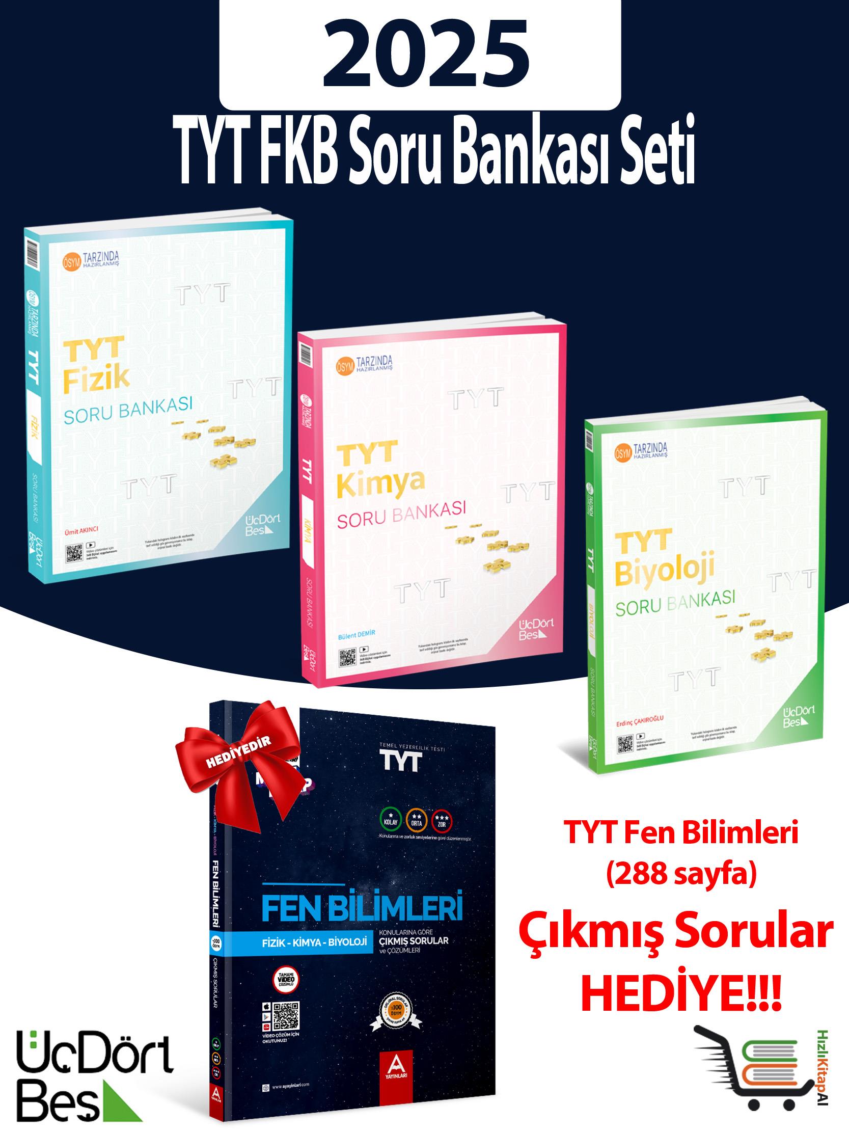 345 TYT FKB 2025 Model Soru Bankası Seti Hediyeli! (Fizik-Kimya-Biyoloji)