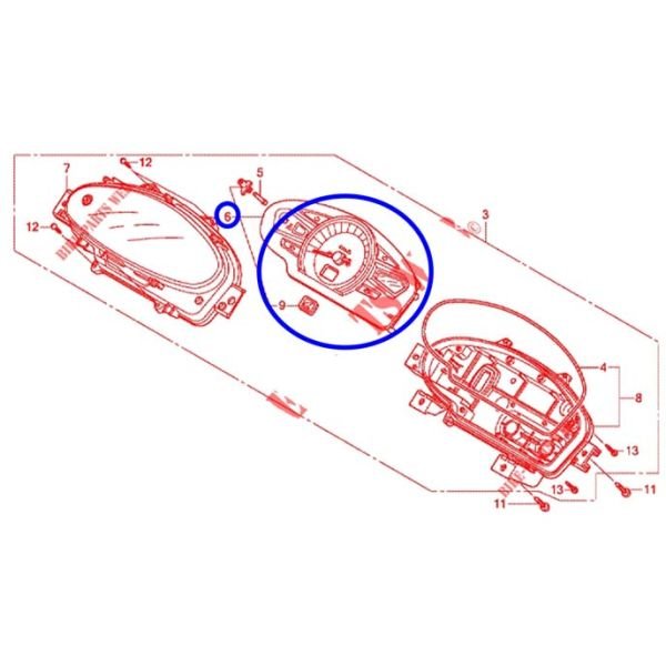 Honda Pcx125 2011-2013 Camsız İç Kısım Km Kilometre Saati Göstergesi Paneli A