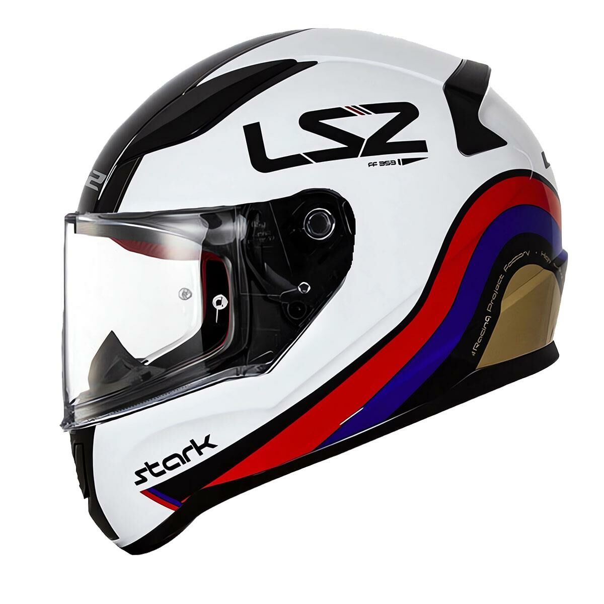 LS2 Rapid Stark Beyaz-Kırmızı-Mavi Tam Kapalı Motosiklet Kaskı