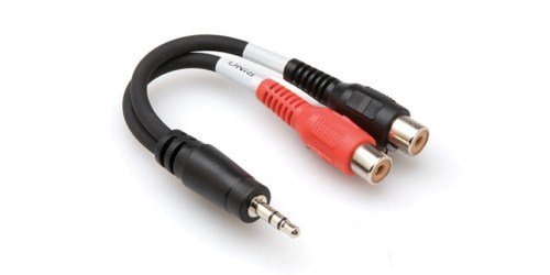 HOSA 3.5 mm. TRS (M) <-> Dual RCA (F) Stereo Breakout kablo