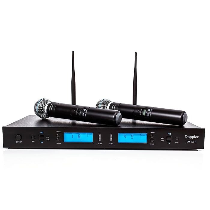 Doppler -DM-502H 2li El Telsiz Mikrofon Çift Anten 6x16 Kanal Dijital