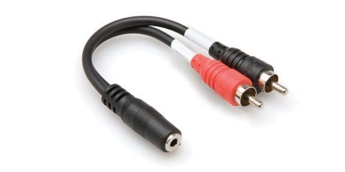 HOSA 3.5 mm. TRS (F) <-> Dual RCA (M) Stereo Breakout kablo