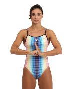 Women'S Arena Circle Stripe Swimsuit Lace Back Kadin Yüzücü Mayosu