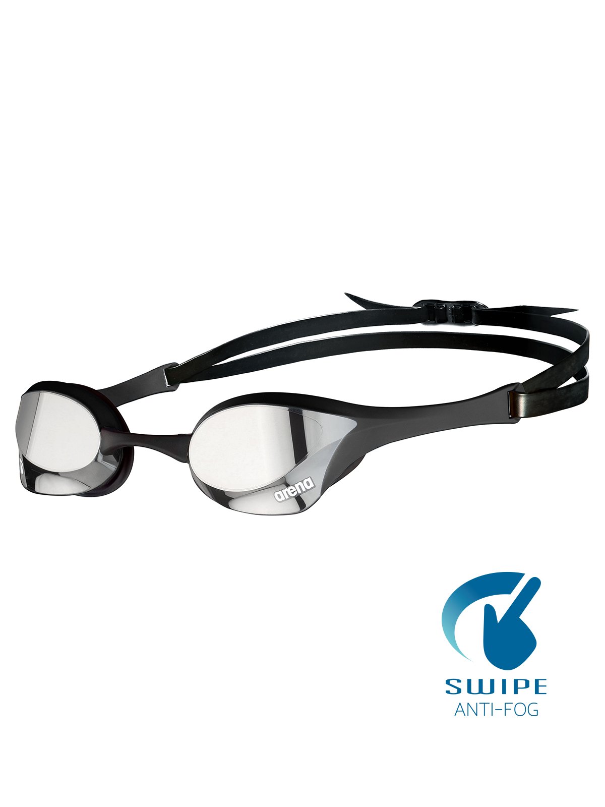 Arena Cobra Ultra Swipe Gümüş/Siyah Aynalı Yüzücü Gözlüğü, Antrenman Gözlük