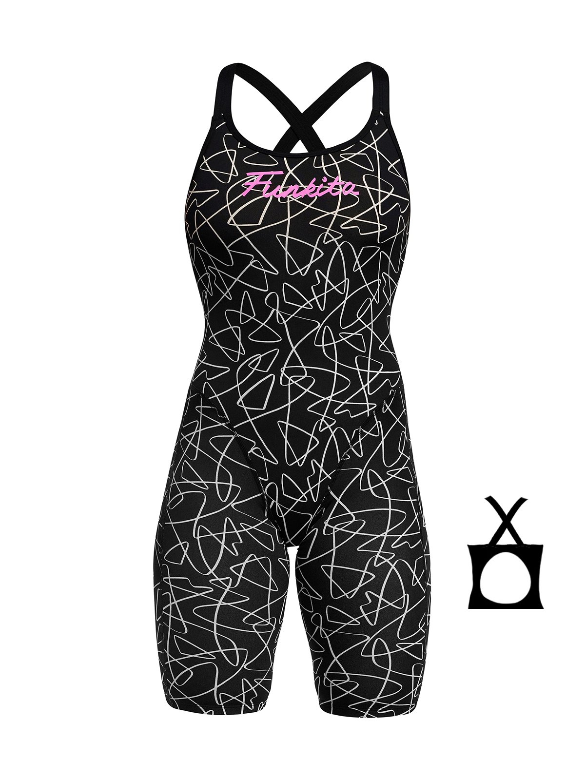 Funkita Fast Legs Texta Mess Kadın Yarış Mayo (Giriş Seviyesi)