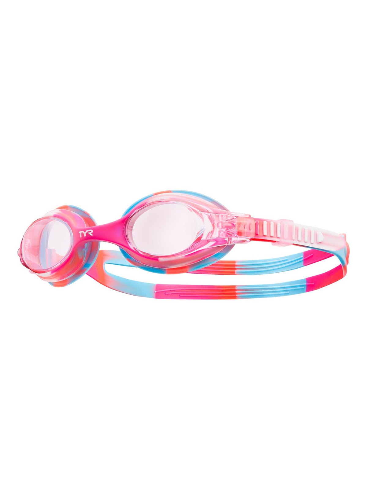 TYR Swimple Tie-Dye Pembe/Beyaz Çocuk Yüzücü Gözlüğü, Çocuk Antrenman Gözlük