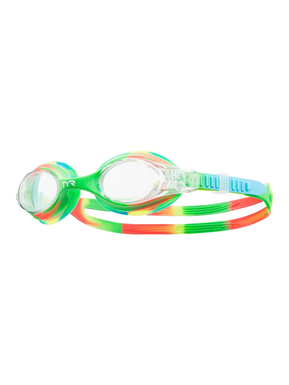 TYR Swimple Tie-Dye Yeşil/Turuncu Çocuk Yüzücü Gözlüğü, Çocuk Antrenman Gözlük