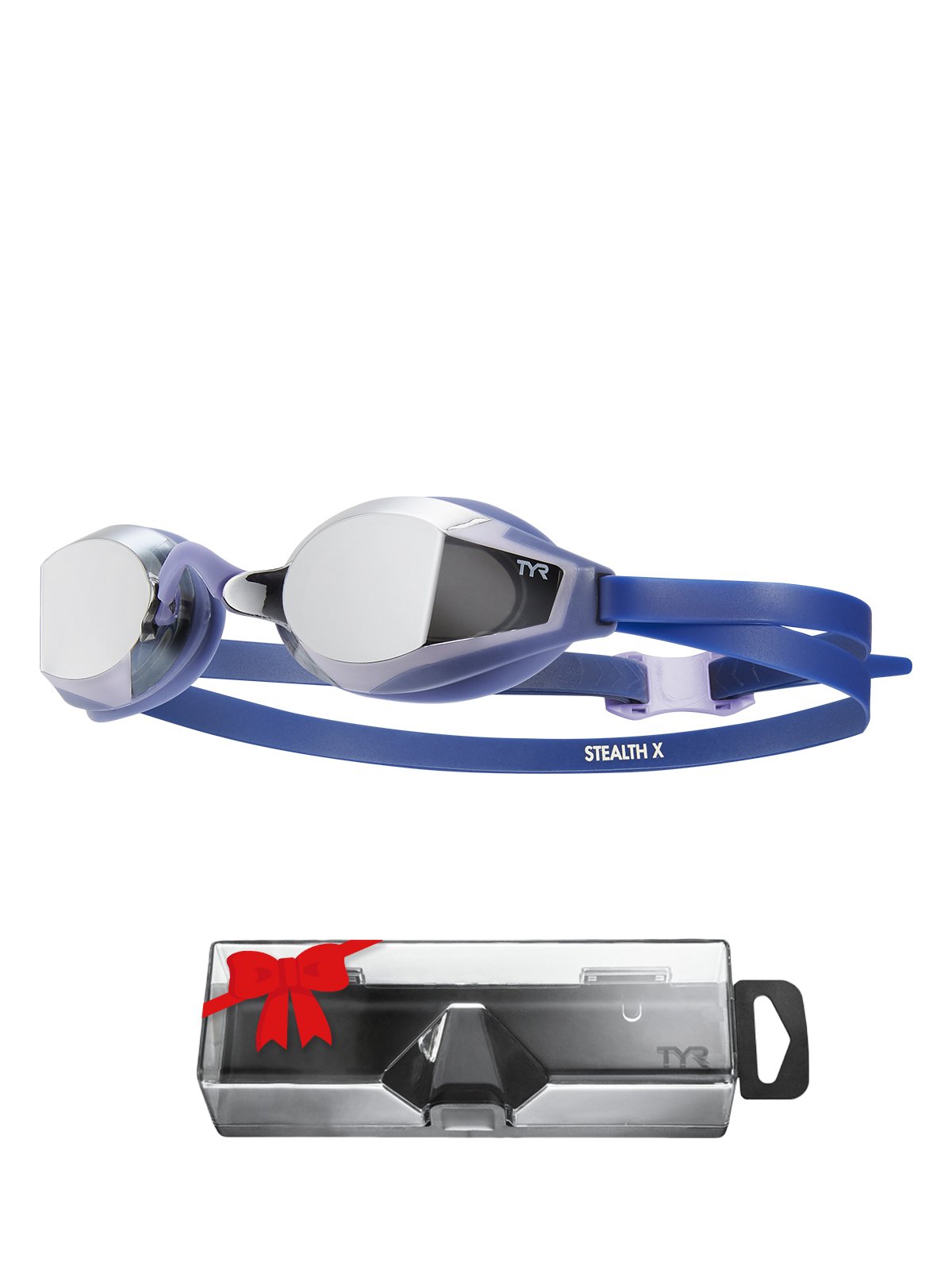TYR Stealth-X Gümüş/Mor Aynalı Yüzücü Gözlüğü, Antrenman Gözlük