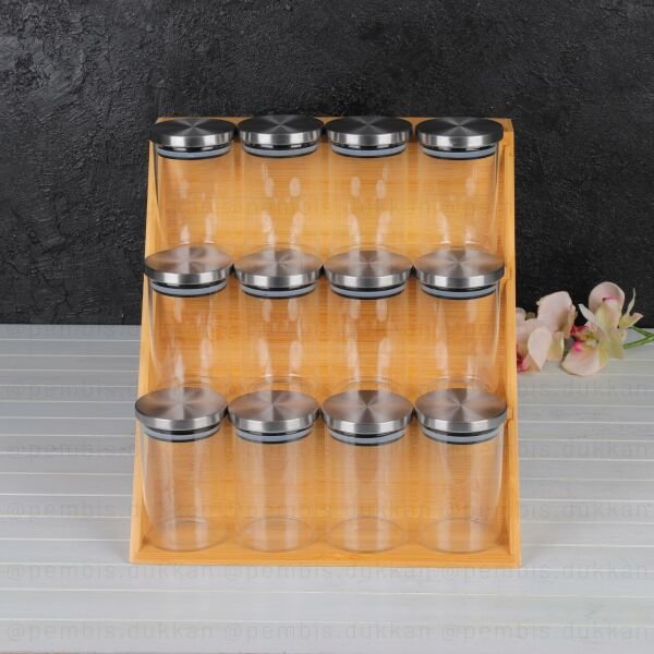 3 KATLI RAF+12 ADET 240ML BAHARATLIK KOMBİN SET