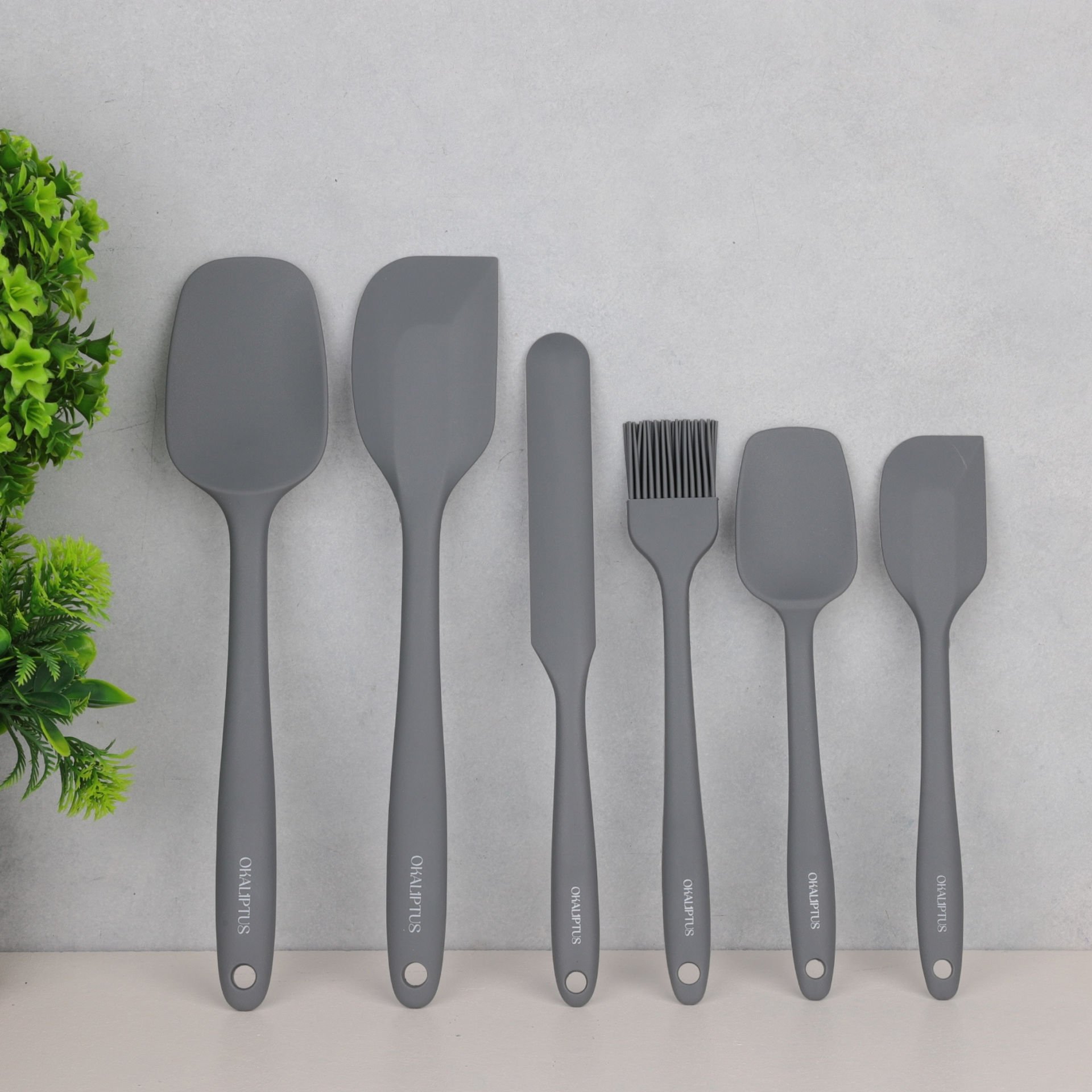 OKALİPTUS 6'LI GRİ SİLİKON SPATULA SET