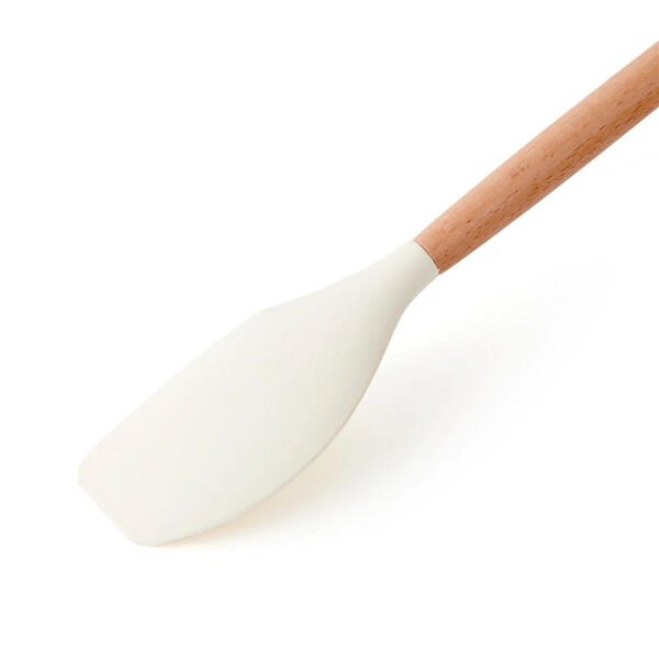 1 ADET BAMBU SAPLI SİLİKON YAN SPATULA KREM