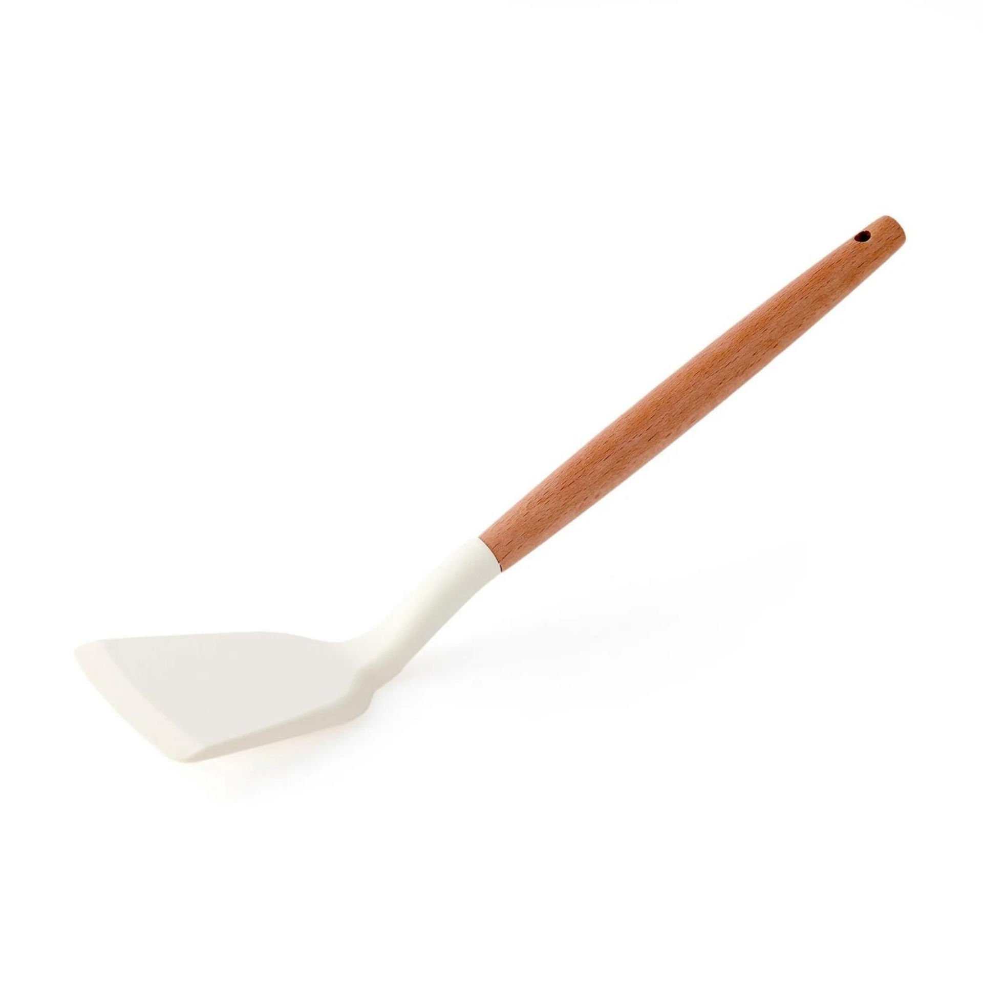 1 ADET BAMBU SAPLI SİLİKON SPATULA BEYAZ