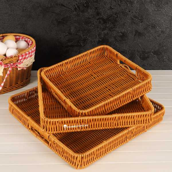 RATTAN KARE ORTA BOY TEPSİ