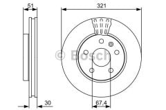 Opel insignia A Kasa Ön Fren Disk Takımı 17 İnc 321 mm Büyük Tip Bosch Marka