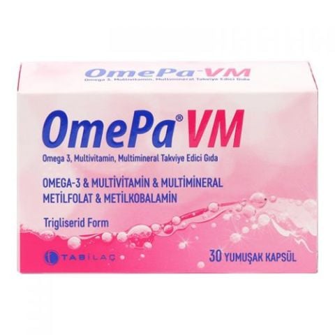 Omepa Vm Omega-3, Multivitamin ve mineral 30 Kapsül