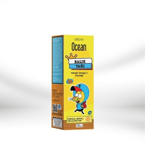 Orzax Ocean Portakal Aromalı Balık Yağı Şurup 150 ml