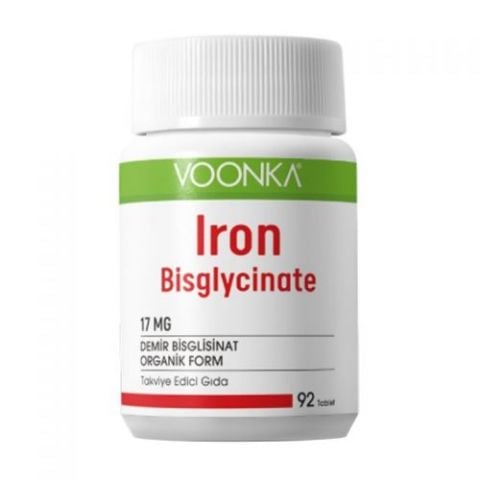 Voonka Iron Bisglycinate 17 mg 92 Tablet