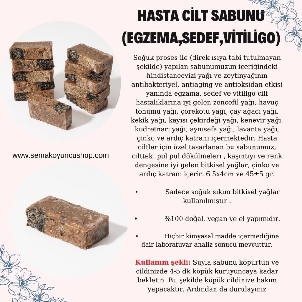 Hasta Cilt Sabunu- Egzama, Sedef ve Vitiligo