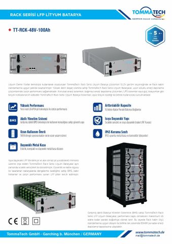 TommaTech Modular Series 12.8V 100AH LFP Lityum Batarya