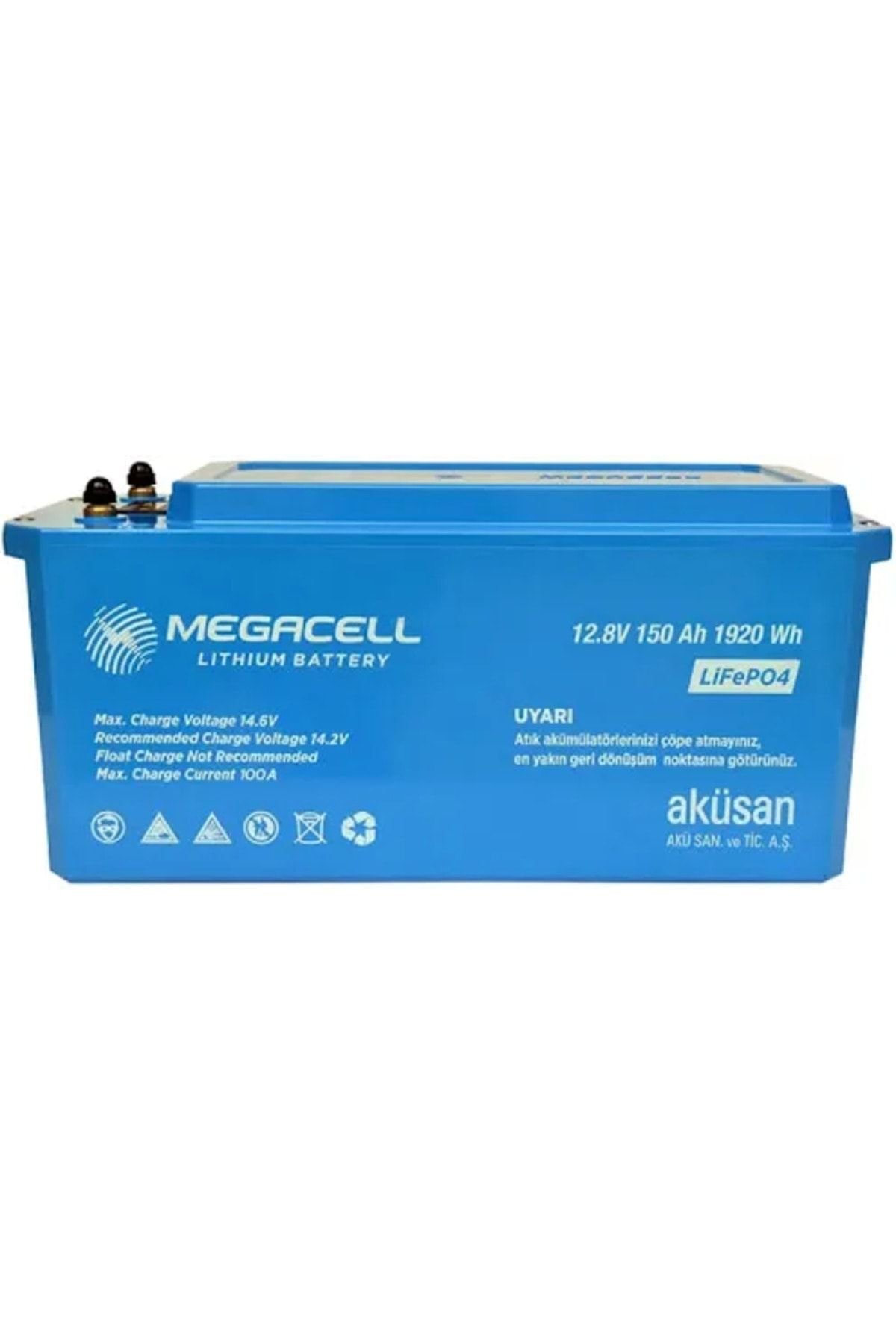 Megacell 12 volt 150 amper lifepo4 abs kasa akü