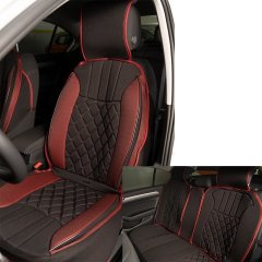 Seat Tüm Modellerine Uygun Space Elegance 5'li Oto Koltuk Minderi Siyah / Kırmızı