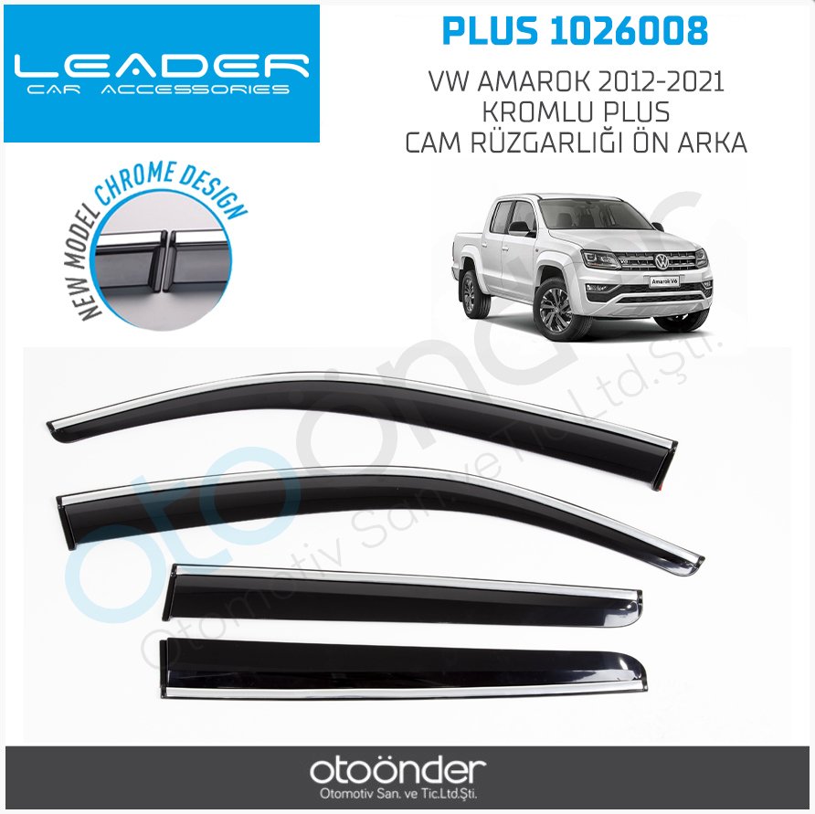 Volkswagen AMAROK 2012-2021 KROMLU PLUS CAM RÜZGARLIĞI ÖN ARKA