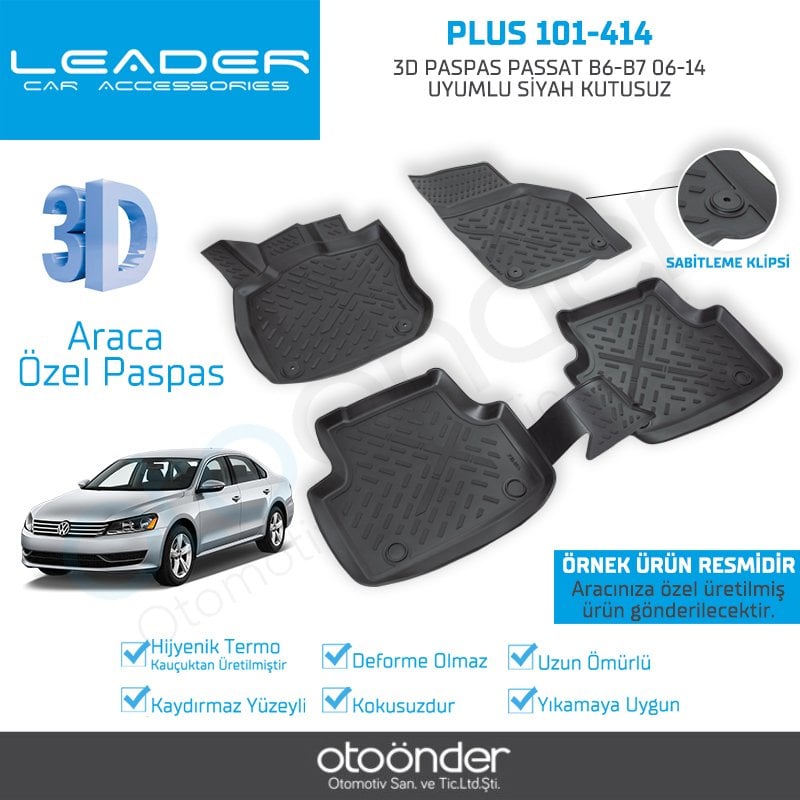 3D PASPAS PASSAT B6-B7 06-14 UYUMLU SİYAH