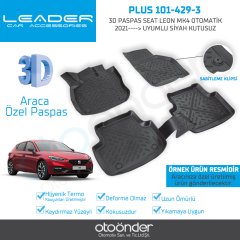 3D PASPAS SEAT LEON MK4 OTOMATİK 2021---- UYUMLUSİYAH
