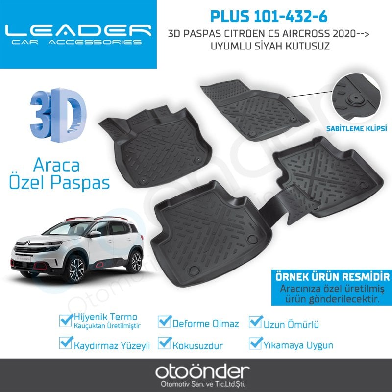 3D PASPAS CITROEN C5 AIRCROSS 2020-- UYUMLU SİYAH