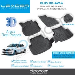 3D PASPAS SKODA RAPID UYUMLU SİYAH KUTUSUZ 2012---