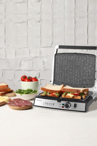 Tostmix Mürdüm Paslanmaz Çelik 2000 Watt Granit Çıkarılabilir Plakalı Tost Ve Izgara Makinesi