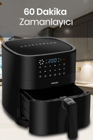 Smartfry Dijital Dokunmatik 1900 W 10 Ön Ayarlı 6 Litre Airfryer Yağsız Kızartma Sıcak Hava Fritöz