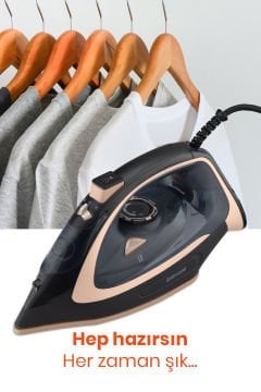 Extrajett 2600 Watt Seramik Ağır Taban Teknolojisi İle Kolay Kırışık Gideren 180 gr Şok Buharlı Ütü