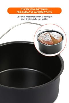 Airfryer Sıcak Hava Fritözü Pişirme Kabı Izgara Teli Şiş Pişirme Aparatları Aksesuar Seti