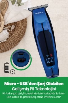 Vision Turbo Hız Fonksiyonlu Micro Usb Şarj Özellikli Saç Sakal Şekillendirme Makinesi Md7808