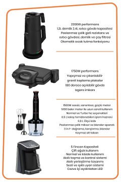 SuperLux Siyah 18 Parça Avantajlı Elektronik Evlilik Paketi Elektrikli Mutfak Çeyiz Seti
