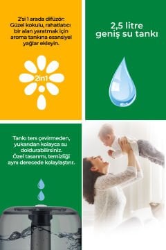45051 Aroma Fonksiyonlu 2.5L Buharlı Hava Nemlendirme Cihazı