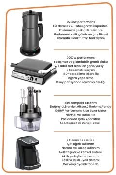 Platinium Antrasit Avantajlı Elektronik Evlilik Paketi Elektrikli Mutfak Çeyiz Seti