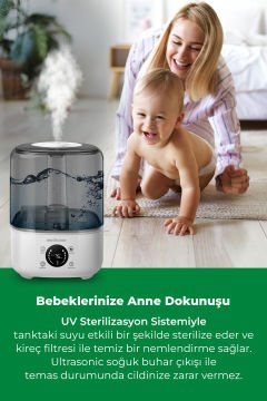 45075 Ekranlı Aroma Fonksiyonlu 4.5L Buharlı Hava Nemlendirme Cihazı