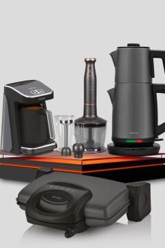 SuperLux Antrasit 18 Parça Avantajlı Elektronik Evlilik Paketi Elektrikli Mutfak Çeyiz Seti