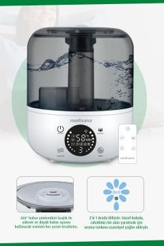 45055 Ekranlı Aroma Fonksiyonlu 2.5L Buharlı Hava Nemlendirme Cihazı