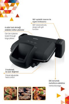 Siyah Tost Makinesi St7400s