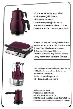 Rüya Elektrikli Mutfak Çeyiz Seti 4 Lü Evlilik Paketi Mor